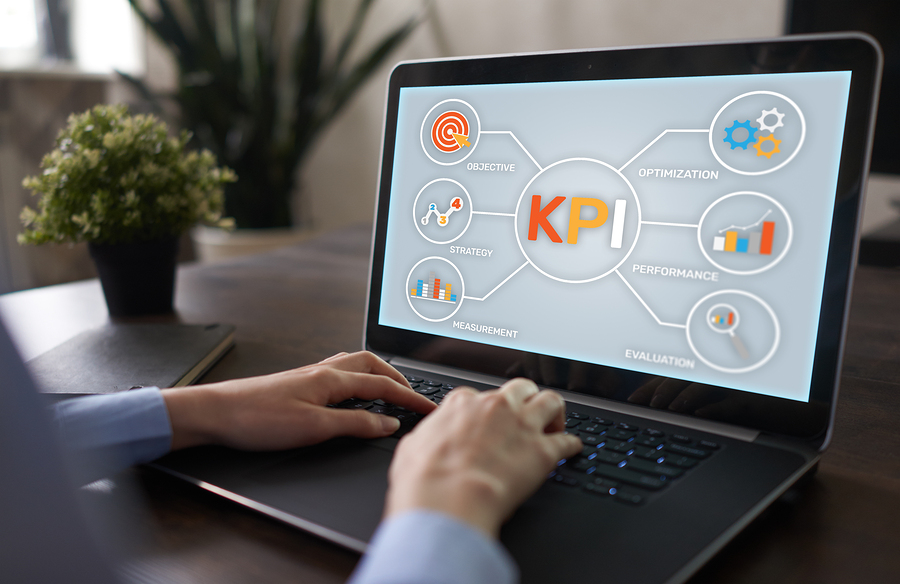 KPI Key Performance Indicator. Industrial Manufacturing Business Marketing Strategy Concept.